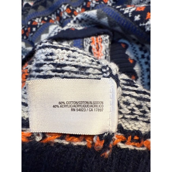 Old Navy Men's Fair Isle Geometric Pattern Crew Neck Sweater Navy M Grandpacore - Picture 4 of 6